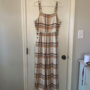 AE plaid overall jumpsuit